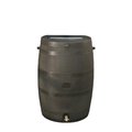Marquee Protection Flatback Rain Barrel 50USG - Brown with Brass Spigot MA493742